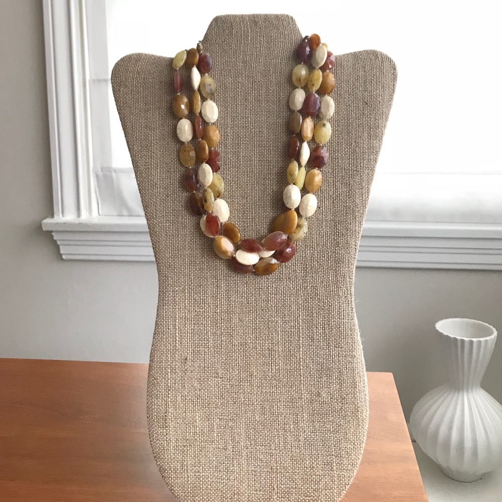 Multi-row Earth tone Necklace